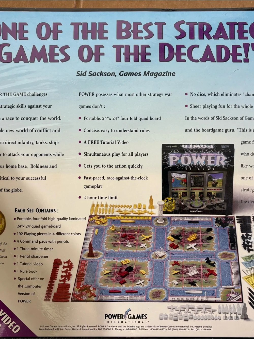 Vintage POWER THE BOARD GAME by Power Games International New Sealed 1-4 Player